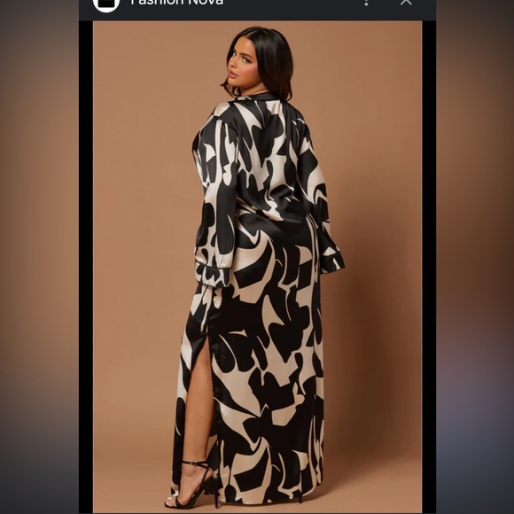 NOVALUXE Black and White Maxi Dress - Picture 3 of 7